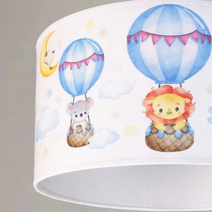 Brilagi - LED Dětský lustr na lanku BOBO 1xE27/60W/230V pr. 35 cm bílá/zvířátka