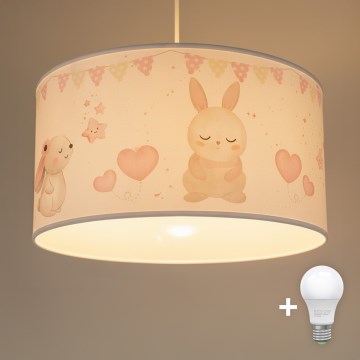 Brilagi - LED Dětský lustr na lanku BOBO 1xE27/60W/230V pr. 35 cm bílá/zvířátka