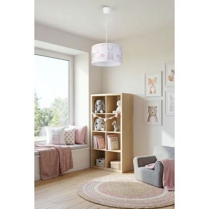 Brilagi - LED Dětský lustr na lanku BOBO 1xE27/60W/230V pr. 35 cm bílá/zvířátka
