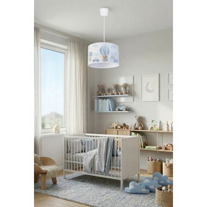 Brilagi - LED Dětský lustr na lanku BOBO 1xE27/60W/230V pr. 35 cm modrá/medvídci