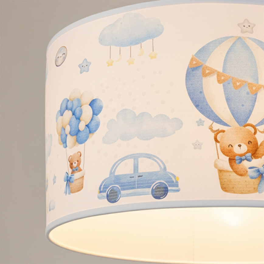 Brilagi - LED Dětský lustr na lanku BOBO 1xE27/60W/230V pr. 35 cm modrá/medvídci