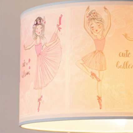 BRILAGI - LED Dětský lustr na lanku BOBO 1xE27/60W/230V pr. 35 cm růžová/baletky