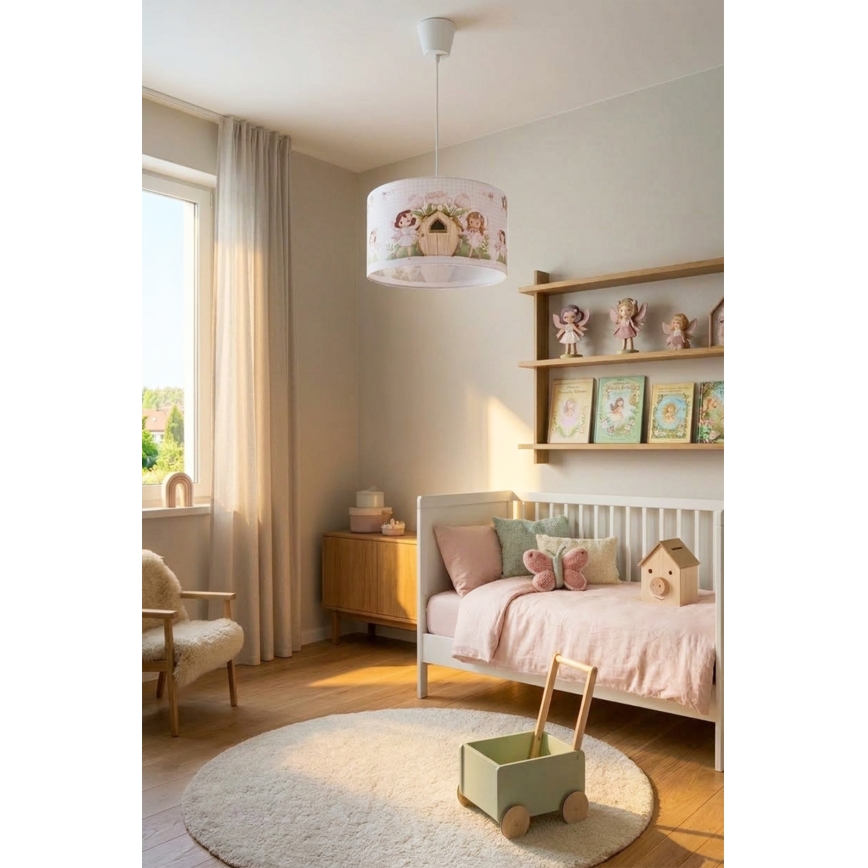 Brilagi - LED Dětský lustr na lanku BOBO 1xE27/60W/230V pr. 35 cm růžová/víly
