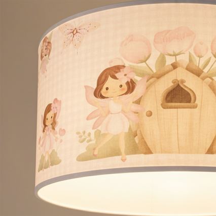 Brilagi - LED Dětský lustr na lanku BOBO 1xE27/60W/230V pr. 35 cm růžová/víly
