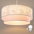 Brilagi- LED Dětský lustr na lanku BOBO 1xE27/60W/230V pr.40 cm krém./růž./král.