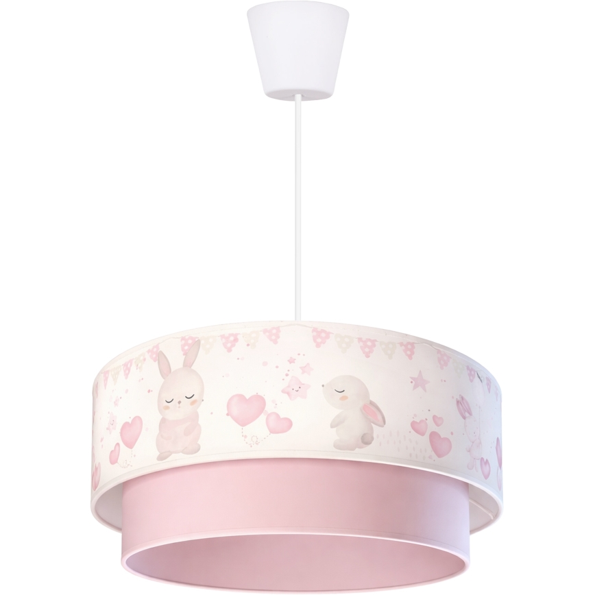 Brilagi - LED Dětský lustr na lanku BOBO 1xE27/60W/230V pr. 40 cm krémová/růžová/králíčci