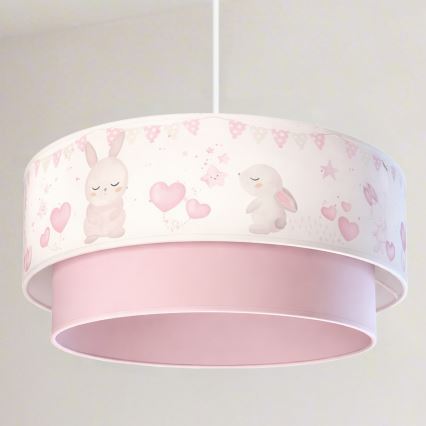 Brilagi - LED Dětský lustr na lanku BOBO 1xE27/60W/230V pr. 40 cm krémová/růžová/králíčci