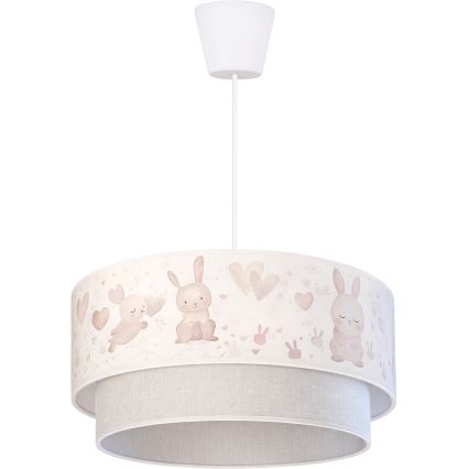 Brilagi - LED Dětský lustr na lanku BOBO 1xE27/60W/230V pr. 40 cm krémová/šedá/králíčci