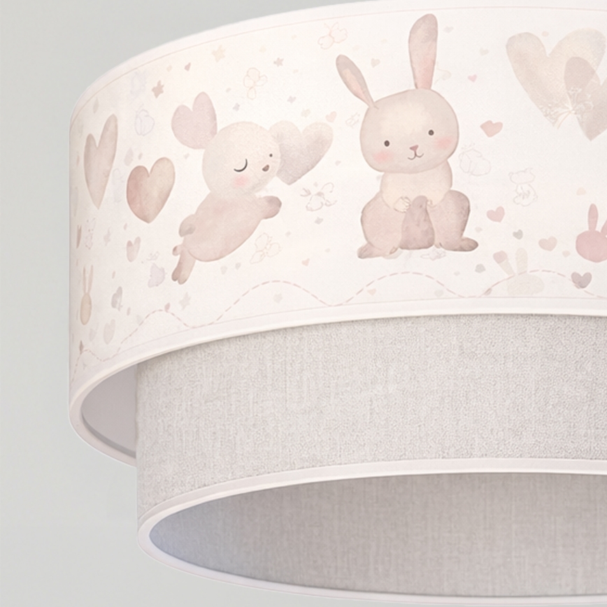 Brilagi - LED Dětský lustr na lanku BOBO 1xE27/60W/230V pr. 40 cm krémová/šedá/králíčci