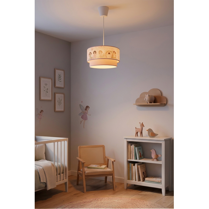 Brilagi - LED Dětský lustr na lanku BOBO 1xE27/60W/230V pr. 40 cm růžová/víly
