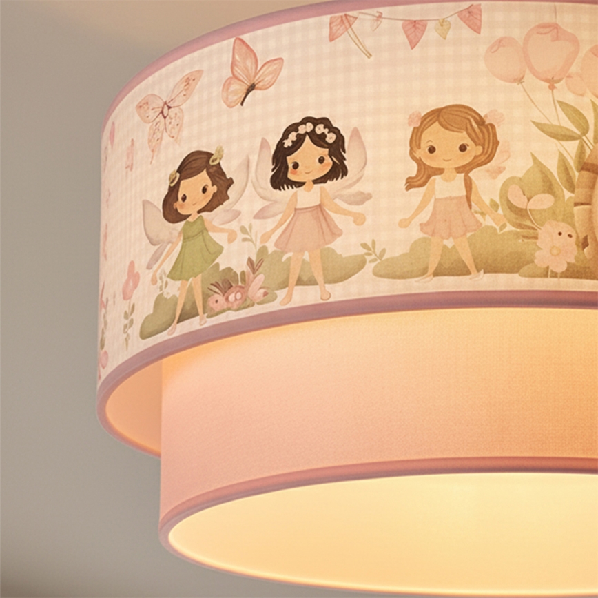 Brilagi - LED Dětský lustr na lanku BOBO 1xE27/60W/230V pr. 40 cm růžová/víly