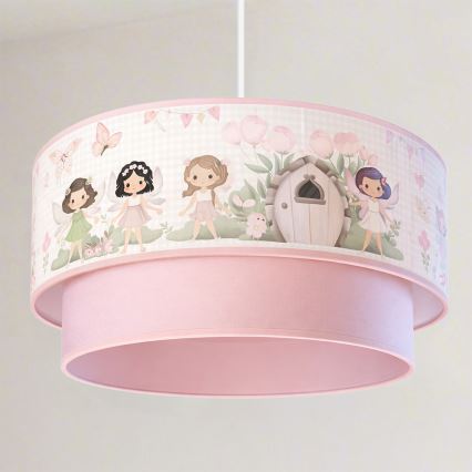 Brilagi - LED Dětský lustr na lanku BOBO 1xE27/60W/230V pr. 40 cm růžová/víly