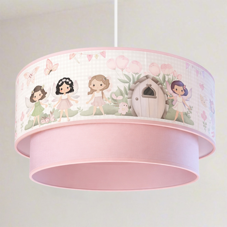 Brilagi - LED Dětský lustr na lanku BOBO 1xE27/60W/230V pr. 40 cm růžová/víly