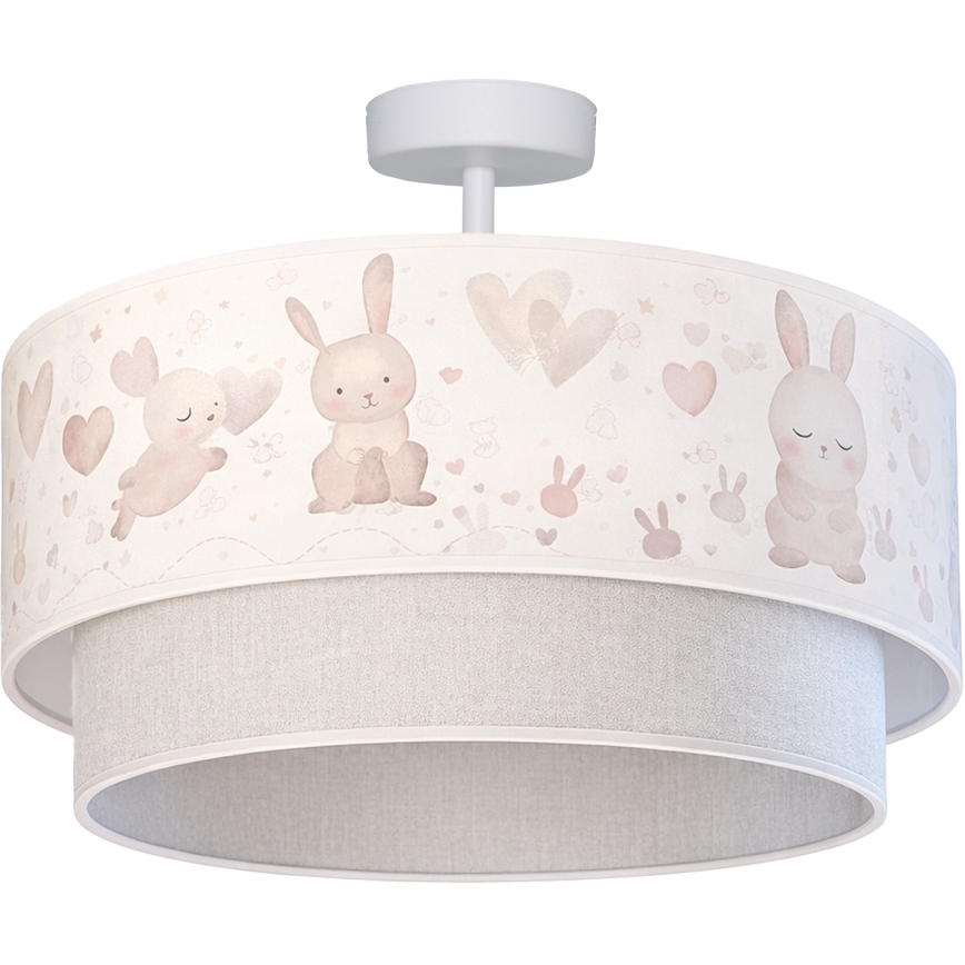 Brilagi - LED Dětský přisazený lustr BOBO 1xE27/10W/230V pr. 40 cm krémová/šedá/králíčci