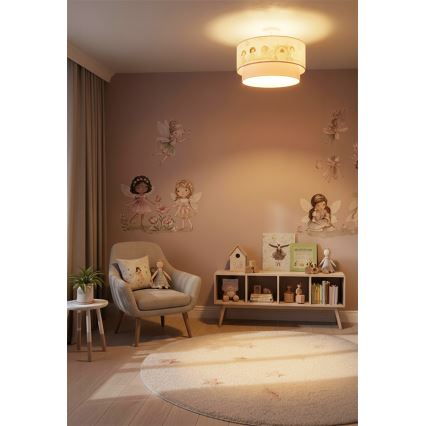 Brilagi - LED Dětský přisazený lustr BOBO 1xE27/10W/230V pr. 40 cm růžová/víly