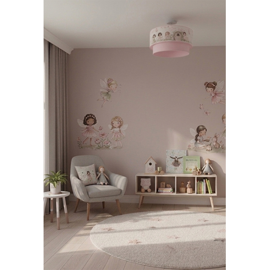 Brilagi - LED Dětský přisazený lustr BOBO 1xE27/10W/230V pr. 40 cm růžová/víly