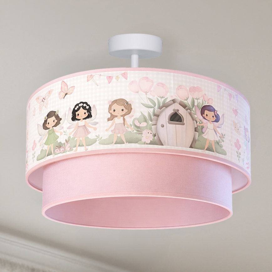 Brilagi - LED Dětský přisazený lustr BOBO 1xE27/10W/230V pr. 40 cm růžová/víly