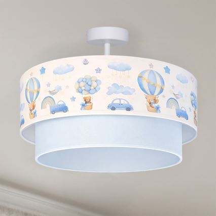 Brilagi - LED Dětský přisazený lustr BOBO 1xE27/10W/230V pr. 40 cm krémová/modrá/medvídci