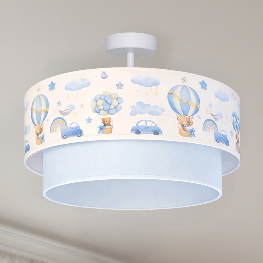 Brilagi - LED Dětský přisazený lustr BOBO 1xE27/10W/230V pr. 40 cm krémová/modrá/medvídci