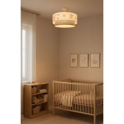 Brilagi-LED Dětský přisazený lustr BOBO 1xE27/60W/230V pr. 40 cm bílá/béž./medv.