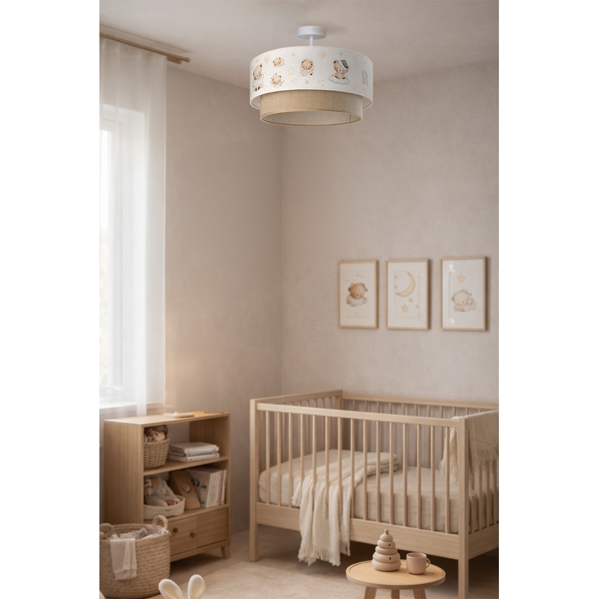 Brilagi-LED Dětský přisazený lustr BOBO 1xE27/60W/230V pr. 40 cm bílá/béž./medv.