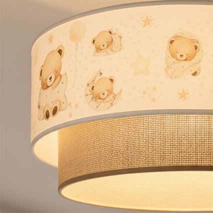 Brilagi-LED Dětský přisazený lustr BOBO 1xE27/60W/230V pr. 40 cm bílá/béž./medv.