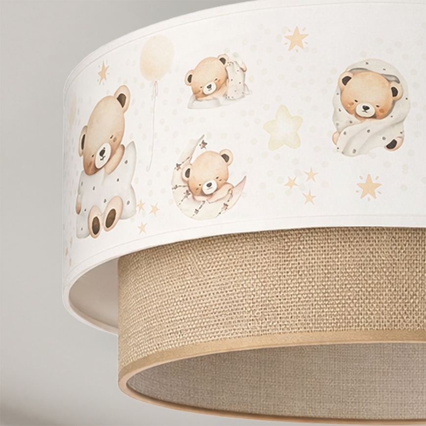 Brilagi-LED Dětský přisazený lustr BOBO 1xE27/60W/230V pr. 40 cm bílá/béž./medv.