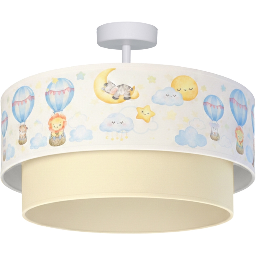 Brilagi - LED Dětský přisazený lustr BOBO 1xE27/60W/230V pr. 40 cm bílá/béžová/zvířátka