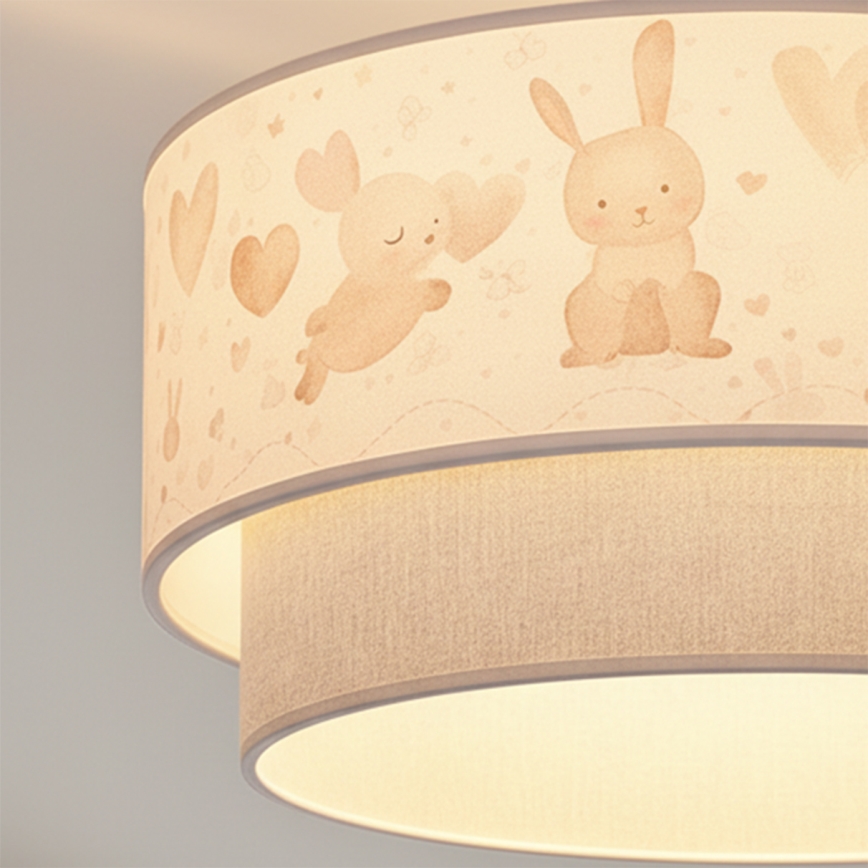 Brilagi - LED Dětský přisazený lustr BOBO 1xE27/60W/230V pr. 40 cm krémová/šedá/králíčci