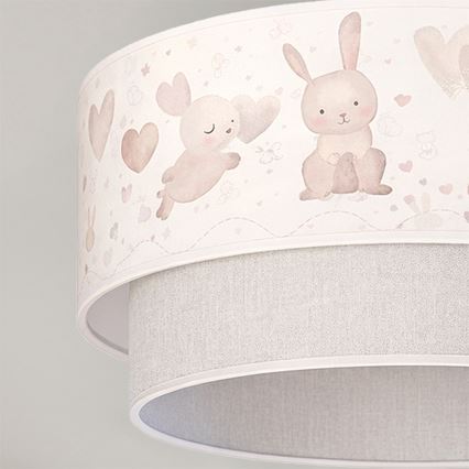 Brilagi - LED Dětský přisazený lustr BOBO 1xE27/60W/230V pr. 40 cm krémová/šedá/králíčci