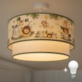 Brilagi-LED Dětský přisazený lustr BOBO 1xE27/60W/230V pr.40 cm krém./zel./džun.