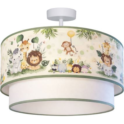 Brilagi-LED Dětský přisazený lustr BOBO 1xE27/60W/230V pr.40 cm krém./zel./džun.