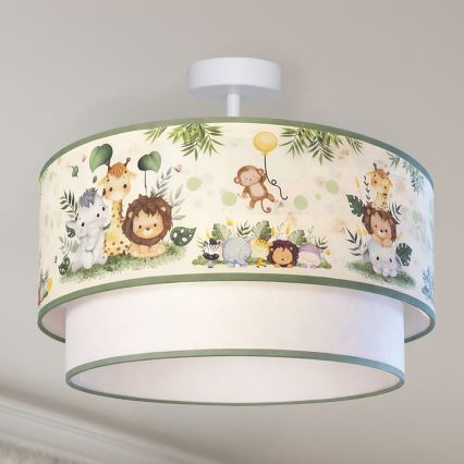 Brilagi-LED Dětský přisazený lustr BOBO 1xE27/60W/230V pr.40 cm krém./zel./džun.