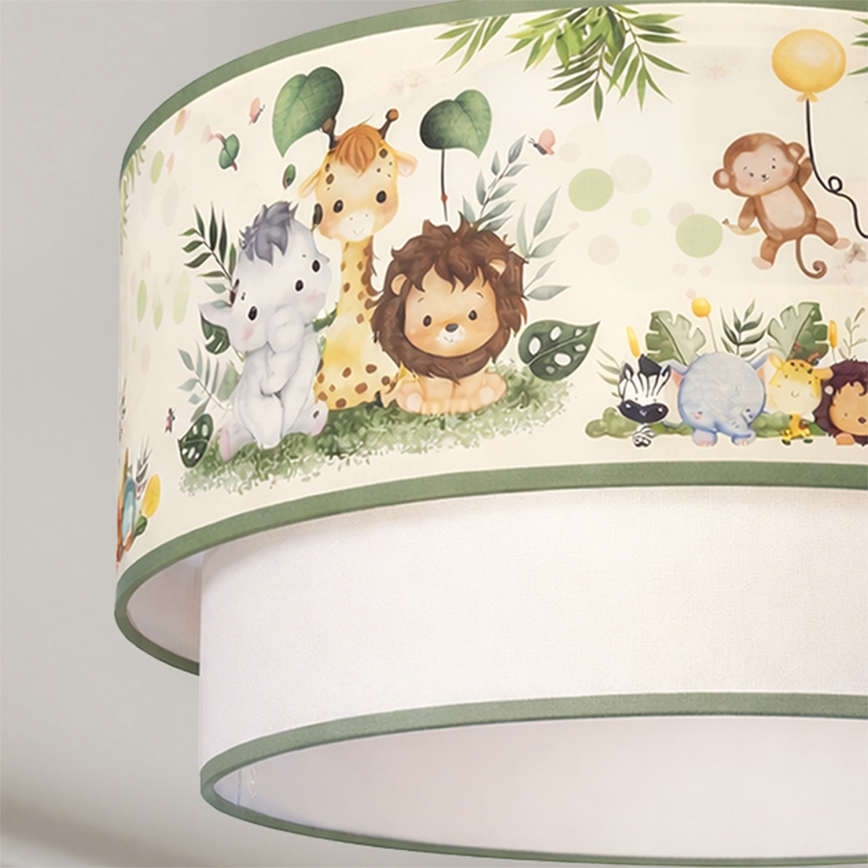 Brilagi-LED Dětský přisazený lustr BOBO 1xE27/60W/230V pr.40 cm krém./zel./džun.