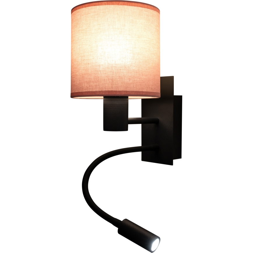Brilagi - LED Flexibilní nástěnná lampa BOBO 1xE27/25W/230V + LED/3W černá/růžová