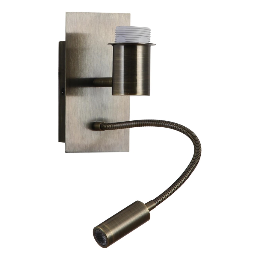 Brilagi - LED Flexibilní nástěnná lampa NUBILA 1xE27/25W/230V + LED/3W mosaz/oranžová