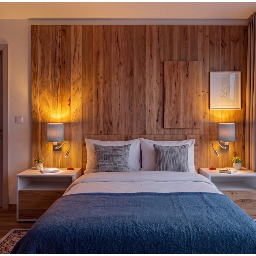 Brilagi - LED Flexibilní nástěnná lampa NUBILA 1xE27/25W/230V + LED/3W mosaz/světle šedá