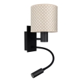 Brilagi - LED Flexibilní nástěnná lampa BOBO 1xE27/25W/230V + LED/3W černá/béžová/puntíky