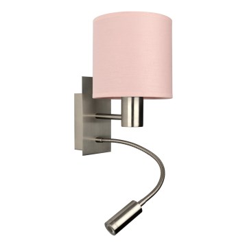 Brilagi - LED Flexibilní nástěnná lampa BOBO 1xE27/25W/230V + LED/3W matný chrom/růžová