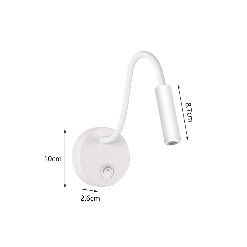 Brilagi - LED Flexibilní nástěnná lampa MAYA LED/3W/230V 4000K bílá
