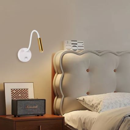 Brilagi - LED Flexibilní nástěnná lampa MAYA LED/3W/230V 4000K bílá/zlatá
