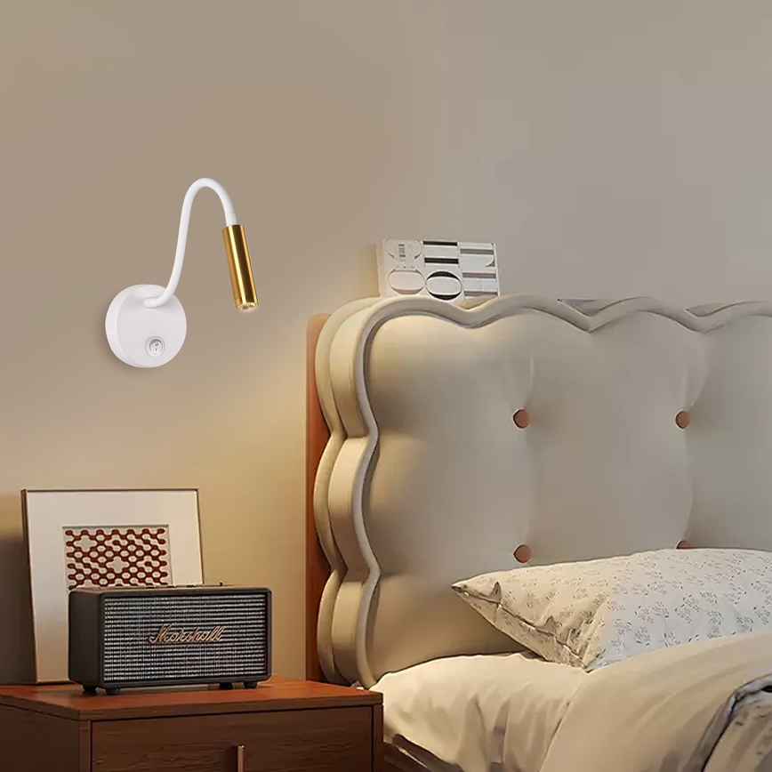 Brilagi - LED Flexibilní nástěnná lampa MAYA LED/3W/230V 4000K bílá/zlatá