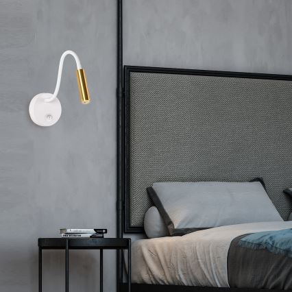 Brilagi - LED Flexibilní nástěnná lampa MAYA LED/3W/230V 4000K bílá/zlatá
