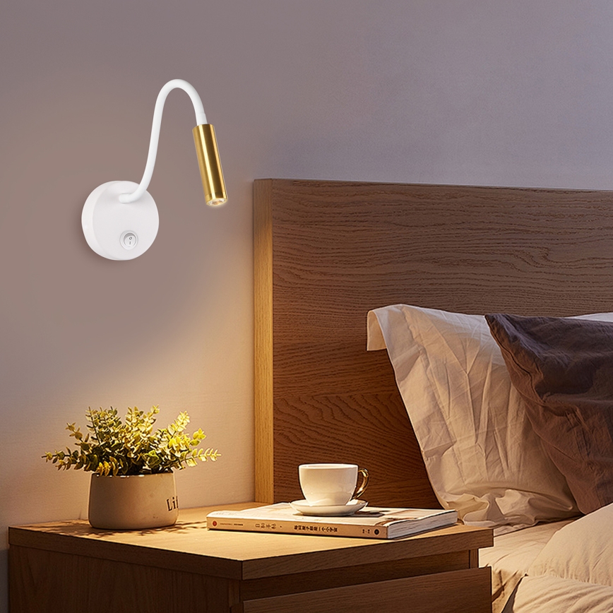 Brilagi - LED Flexibilní nástěnná lampa MAYA LED/3W/230V 4000K bílá/zlatá