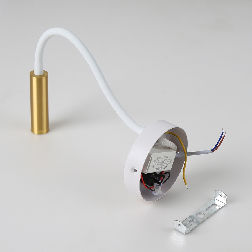 Brilagi - LED Flexibilní nástěnná lampa MAYA LED/3W/230V 4000K bílá/zlatá