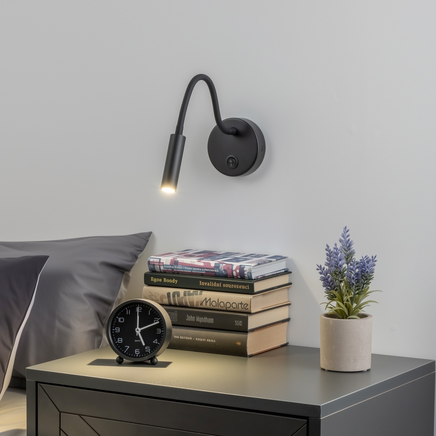 Brilagi - LED Flexibilní nástěnná lampa MAYA LED/3W/230V 4000K černá