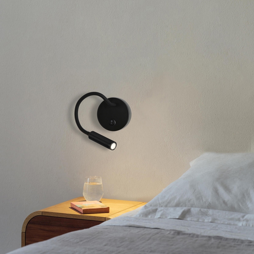 Brilagi - LED Flexibilní nástěnná lampa MAYA LED/3W/230V 4000K černá