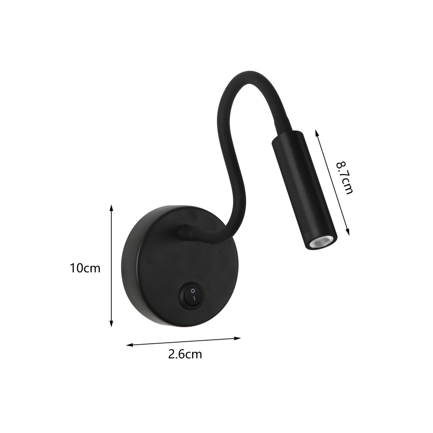 Brilagi - LED Flexibilní nástěnná lampa MAYA LED/3W/230V 4000K černá