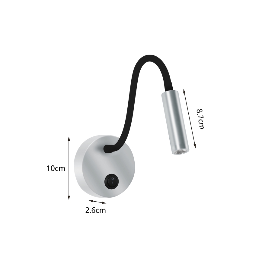 Brilagi - LED Flexibilní nástěnná lampa MAYA LED/3W/230V 4000K stříbrná