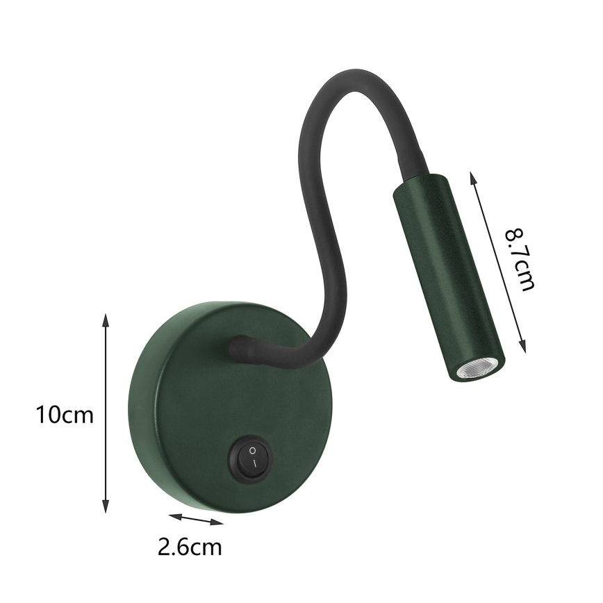 Brilagi - LED Flexibilní nástěnná lampa MAYA LED/3W/230V 4000K zelená